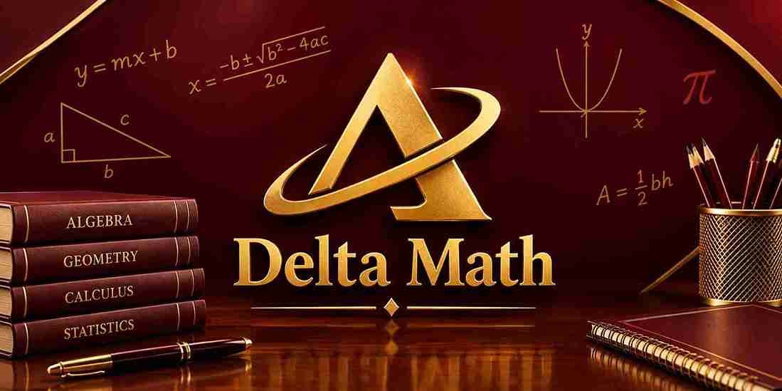Delta Math with mathematical formulas and geometry