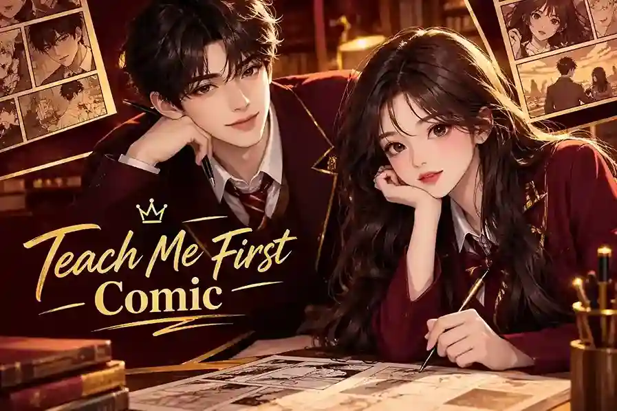 Teach Me First Comic featuring a Korean boy and girl