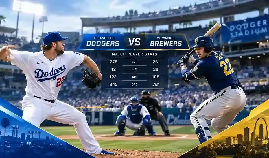 Los Angeles Dodgers vs Milwaukee Brewers match player stats