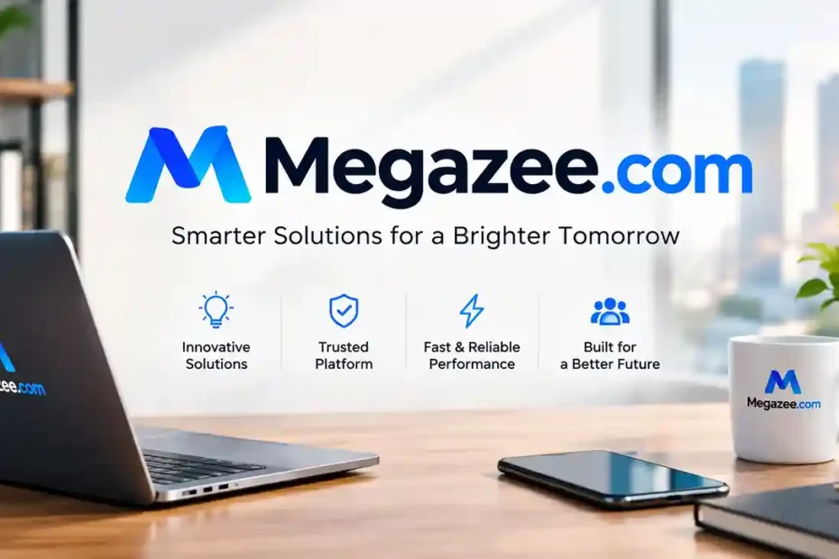 Megazee.com website featuring business, technology, news, and digital information