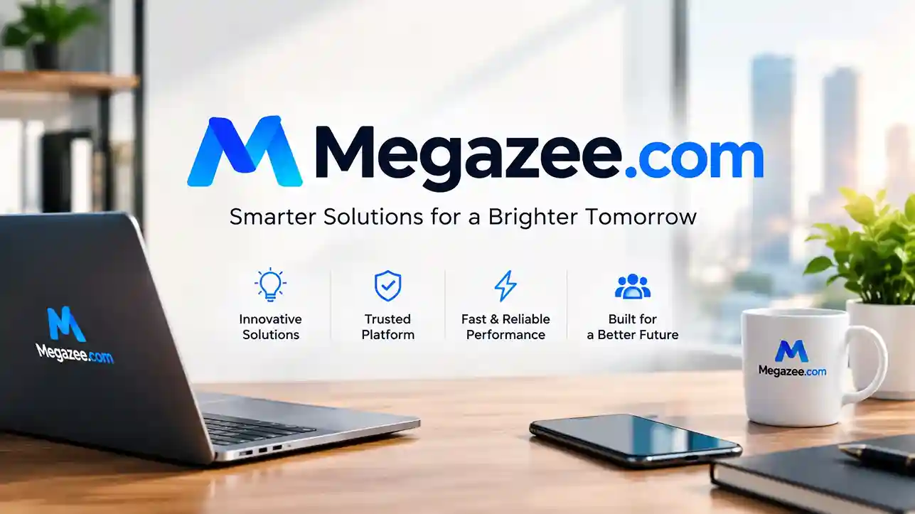 Megazee.com website featuring business, technology, news, and digital information
